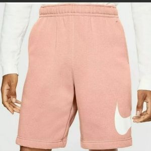 Nike Men's Medium Sweat Shorts Sportswear Loose Fit Logo Shorts Pink New
